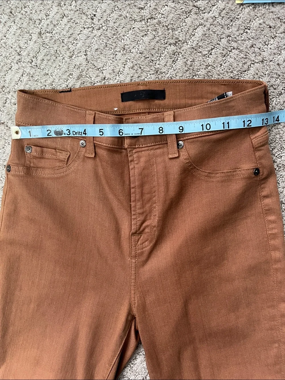 7 For All Mankind Boot Cut Pants in Rust Brown - Picture 7 of 9